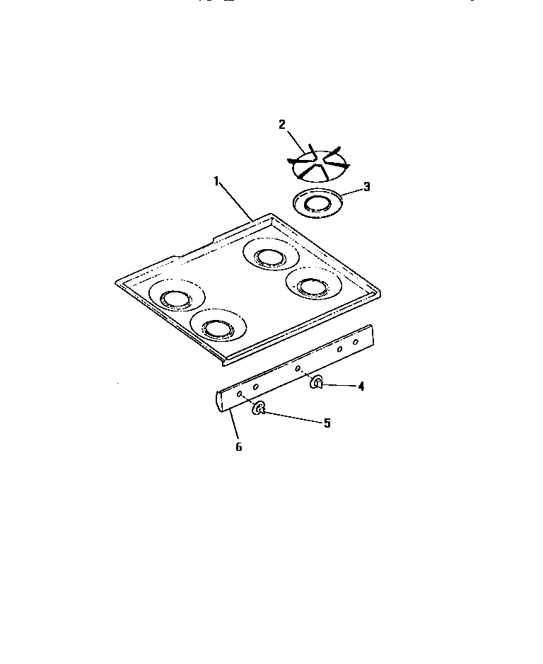 Frigidaire G30PCL0 cook top, knobs diagram