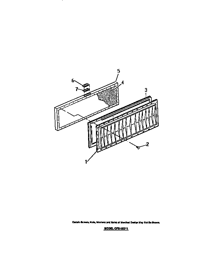 Frigidaire CFE16DL1 cabinet lid diagram