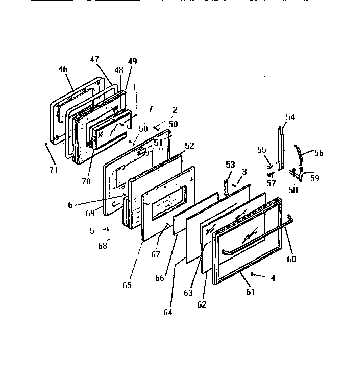 White-Westinghouse KB883GDM1 upper oven door diagram