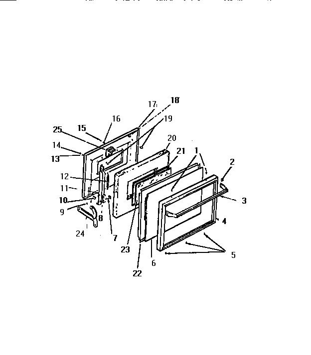 White-Westinghouse KB883GDM1 lower oven door diagram