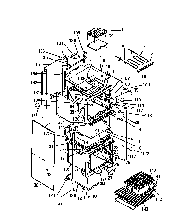 White-Westinghouse KB883GDM1 oven cavity diagram