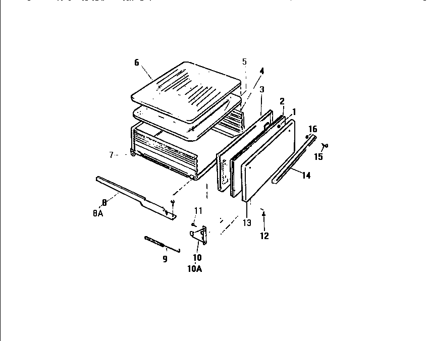 White-Westinghouse GF501HXW1 broiler drawer diagram