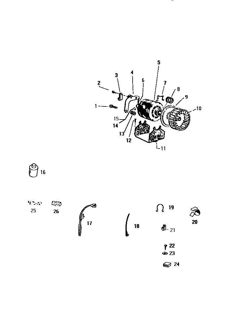 White-Westinghouse DG600EXH1 motor, miscellaneous diagram