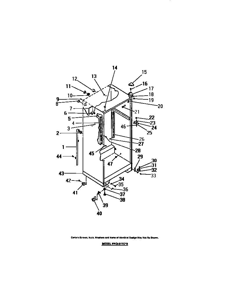 Frigidaire FPCI21TCW0 cabinet diagram
