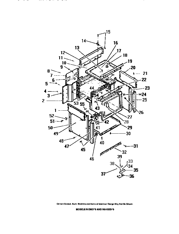 Frigidaire R530DH0 oven liner, side panels diagram
