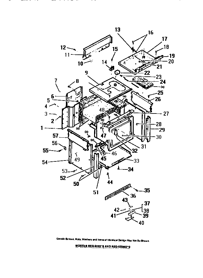 Frigidaire R530DH0 oven liner, side panels diagram