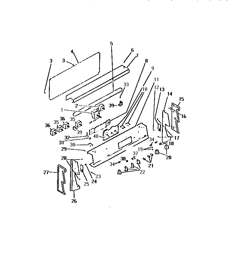 Frigidaire REG36CAA2 control panel, controls diagram