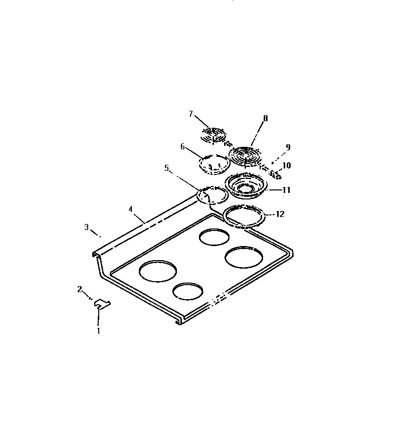 Frigidaire REG36CAA2 cooktop diagram