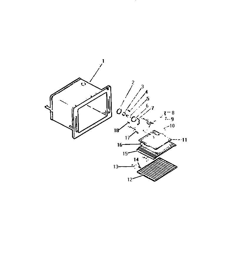 Frigidaire REG36CAA2 oven liner, elements diagram