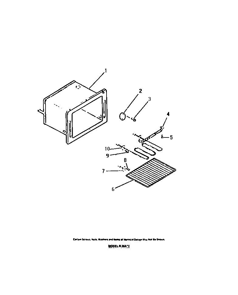 Frigidaire RG35AH1 oven liner, elements diagram
