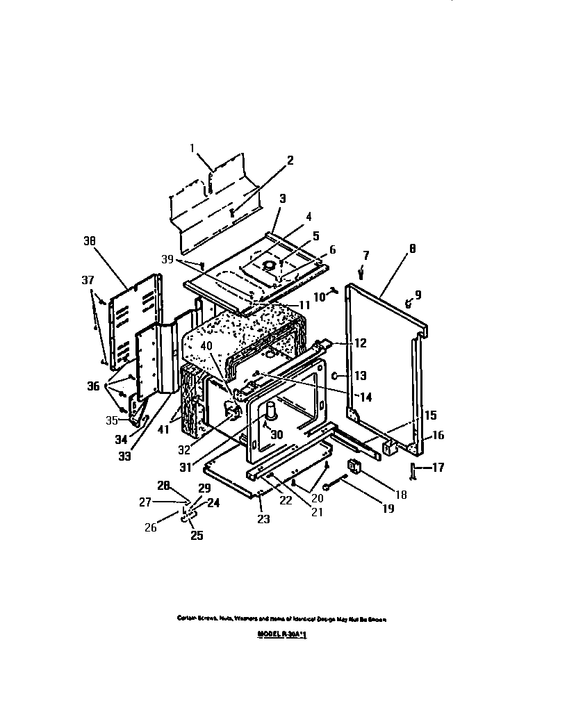 Frigidaire RG35AH1 oven liner, side panels diagram