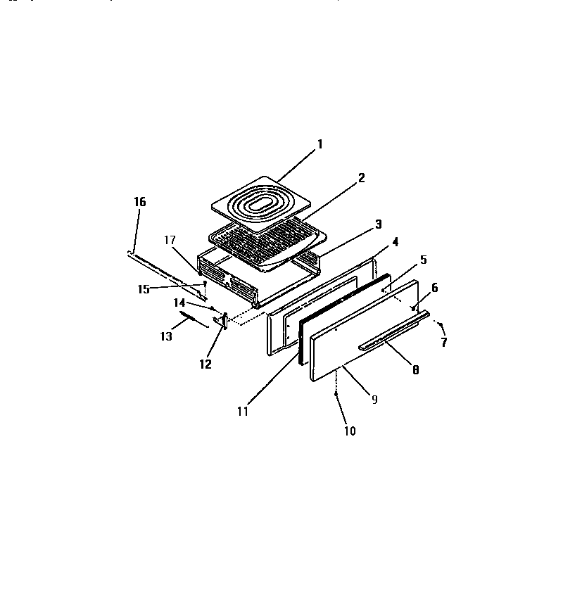 Frigidaire G21PCL1 broiler drawer diagram