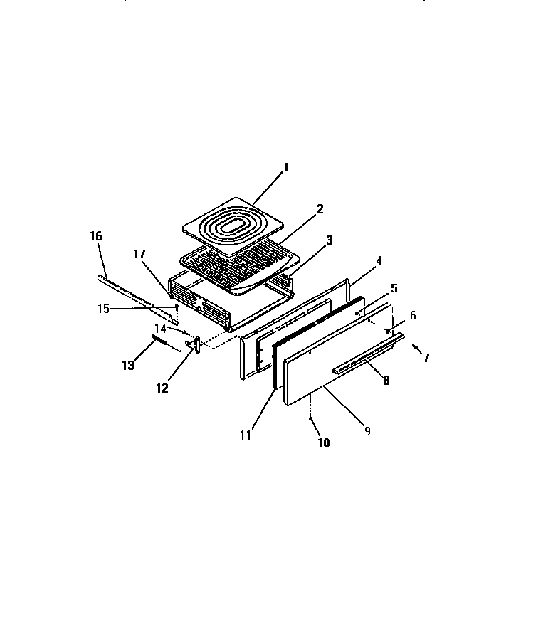 Frigidaire G21PCL1 broiler drawer diagram