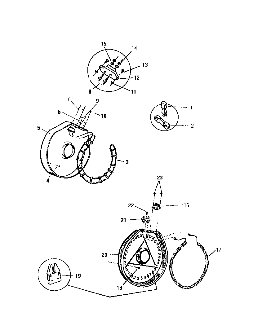 White-Westinghouse DE250EDH4 heating element, housing diagram