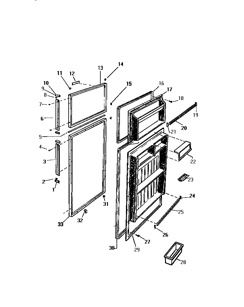 White-Westinghouse RT177HCV0 doors diagram