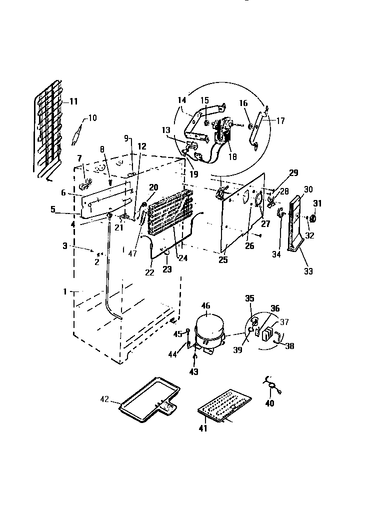 White-Westinghouse RT177HCV0 evaporator, fan assy. diagram
