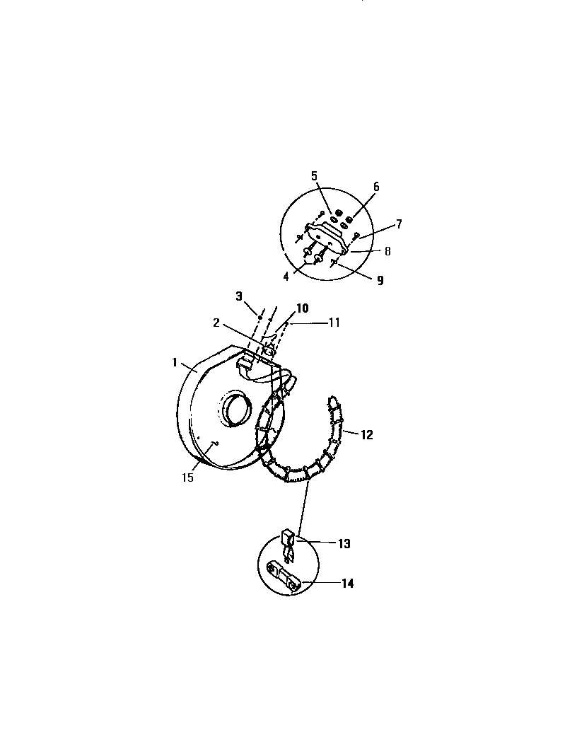 White-Westinghouse DE700EDW1 coil, heater housing diagram