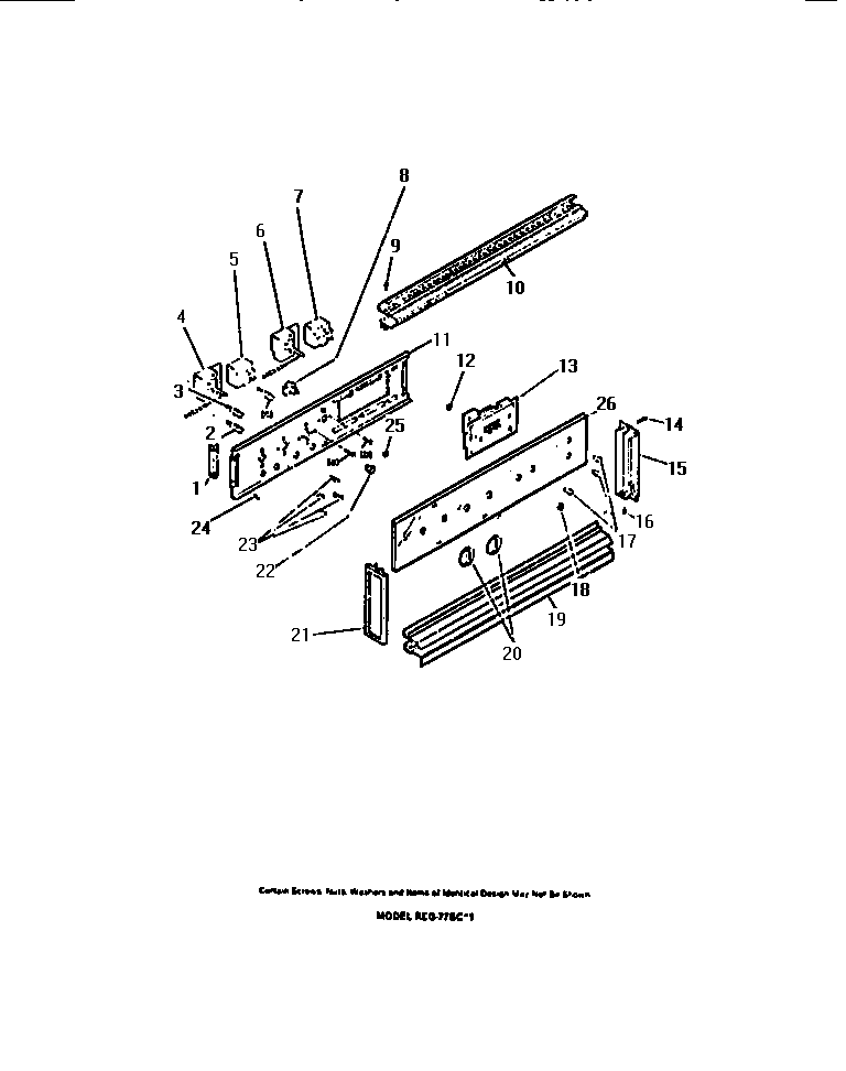 Frigidaire REG77BCB1 control panel, cook-master, switches diagram