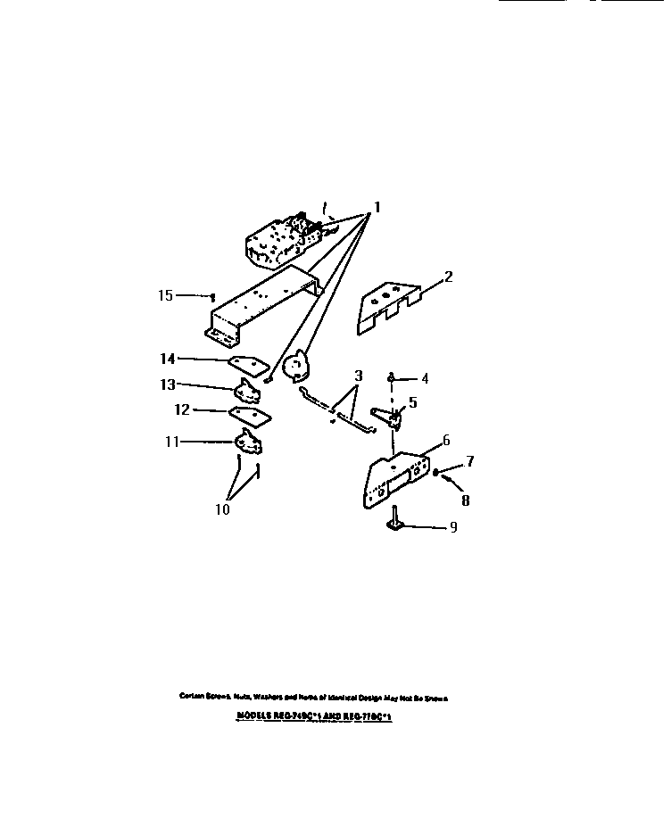 Frigidaire REG77BCB1 door latch mechanism diagram