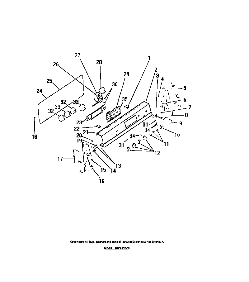 Frigidaire REGS36BCH0 backguard diagram