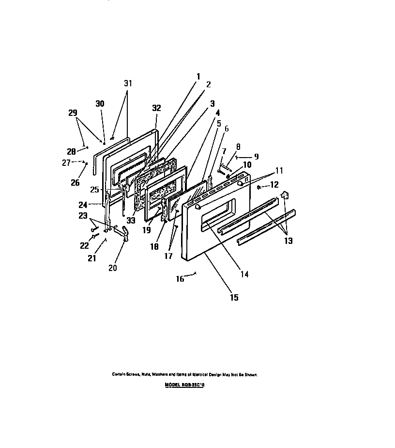 Frigidaire REGS36BCH0 door diagram