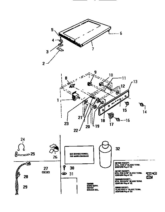 White-Westinghouse DG250JXW1 gas valve & miscellaneous diagram