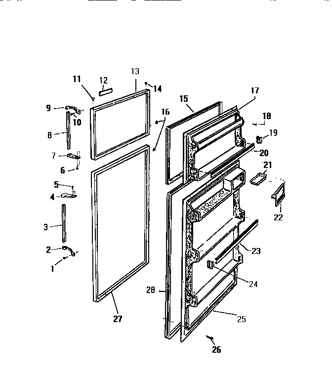 White-Westinghouse RT155HCH2 door diagram