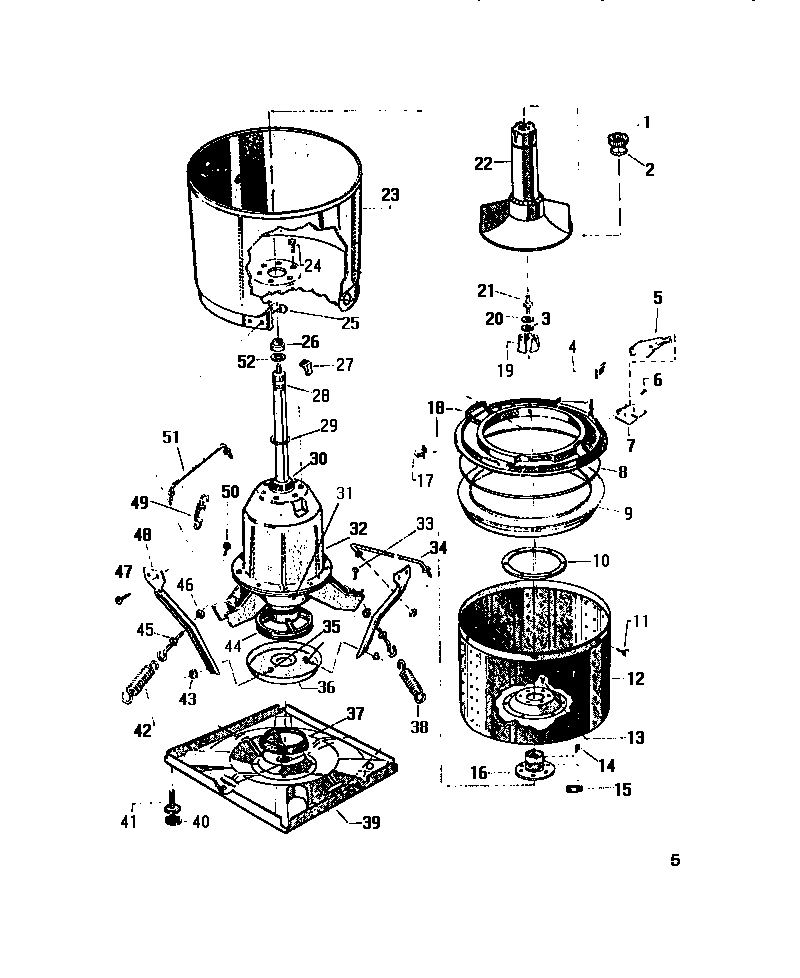 White-Westinghouse LA271EXW2 tubs diagram
