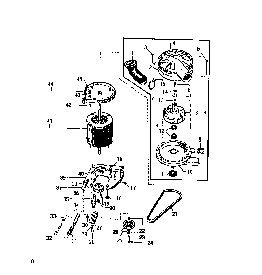 White-Westinghouse LA271EXW2 pulley, belts diagram