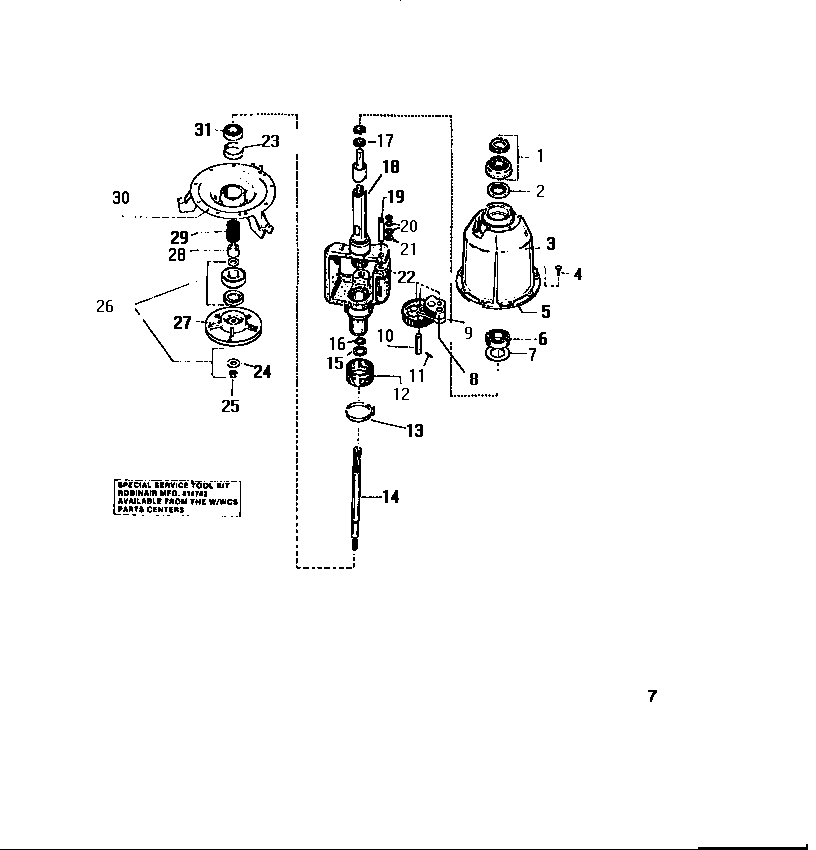 White-Westinghouse LA271EXW2 transmission diagram