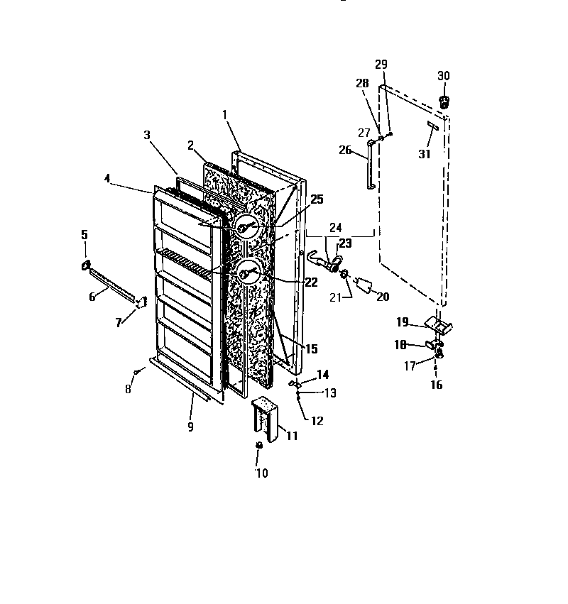 White-Westinghouse FU166HRW3 door diagram