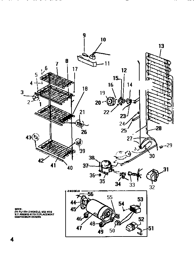 White-Westinghouse FU166HRW3 cooling system diagram