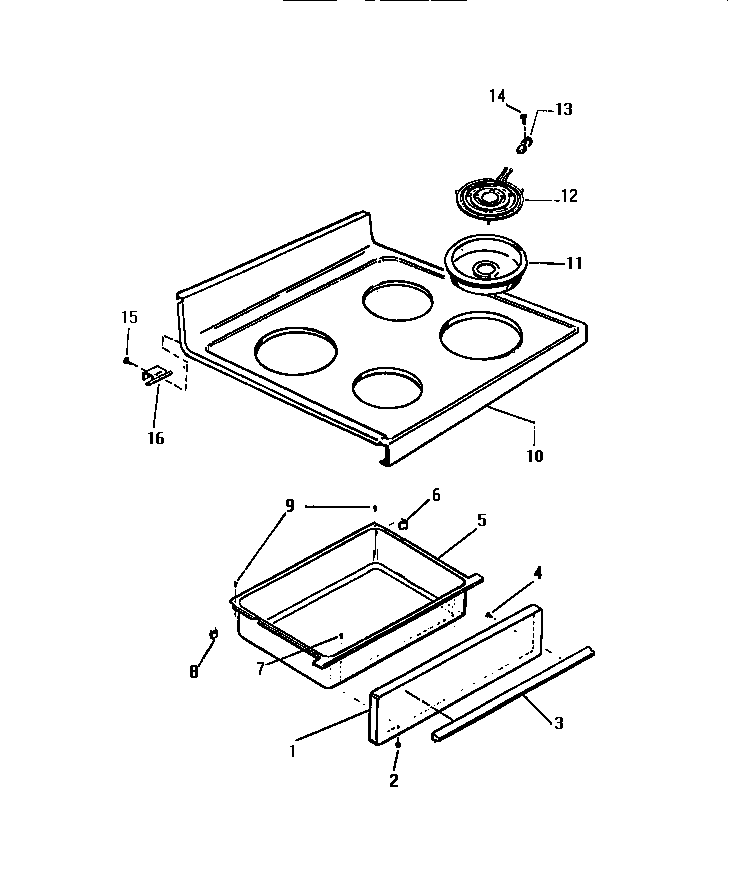 White-Westinghouse KF420GDW2 top, control panel diagram