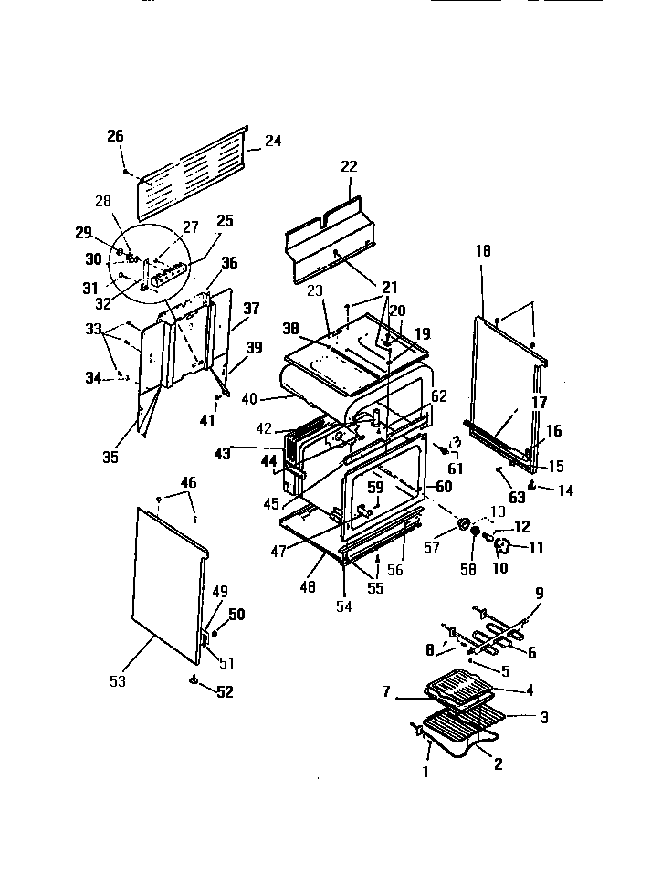 White-Westinghouse KF420GDW2 body, side panels diagram