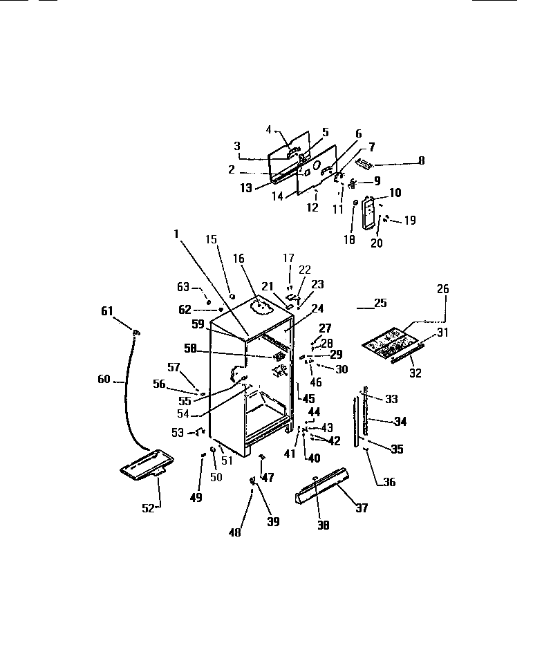 Kelvinator TMK210AN5D cabinet w/ fan assembly diagram