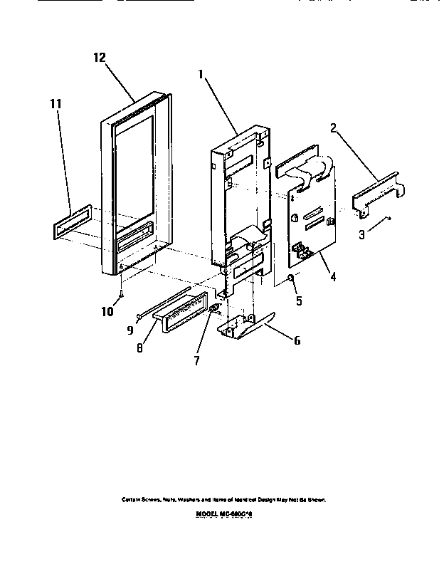 Frigidaire MC1050C0 electrical controls, panel, trim diagram