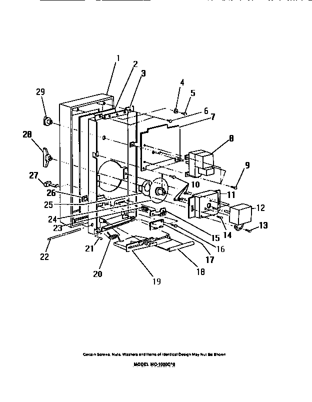 Frigidaire MC1050C0 electrical controls, panel, trim diagram