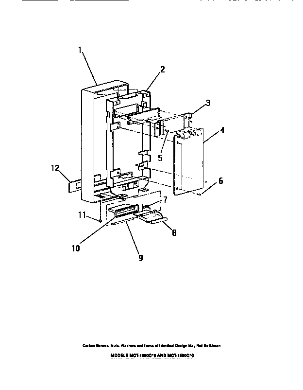 Frigidaire MC1050C0 electrical controls, panel, trim diagram