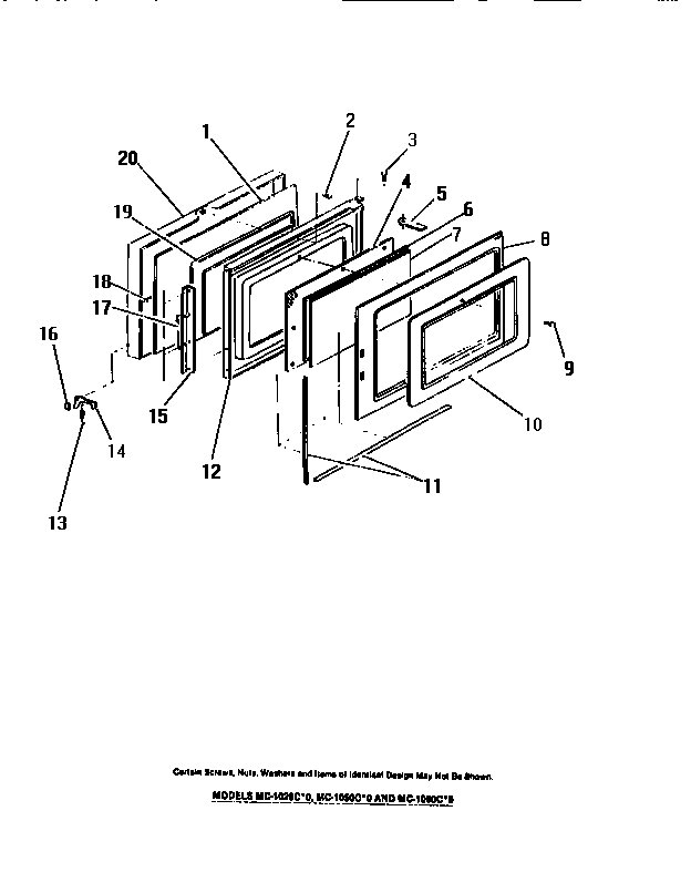 Frigidaire MC1050C0 door panels diagram