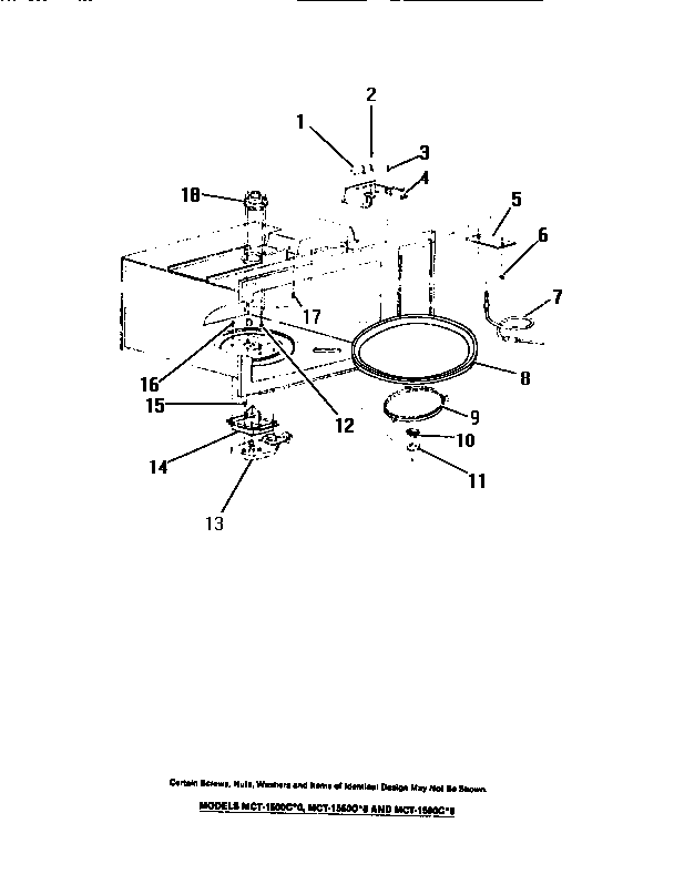 Frigidaire MC1050C0 oven liner, magnetron, stirrer, tray diagram