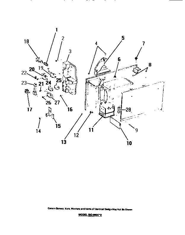 Frigidaire MC1050C0 door interlock switches, magnetron, mounting plate diagram