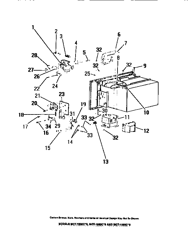 Frigidaire MC1050C0 door interlock switches, magnetron, mounting plate diagram