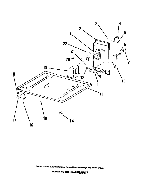Frigidaire MC1050C0 cabinet base, blower motor, transformer, elec. components diagram