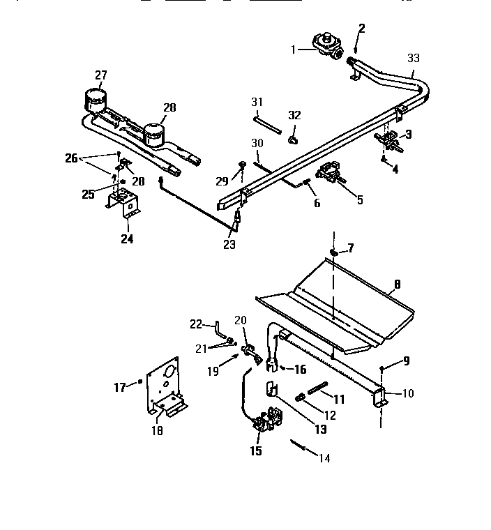 White-Westinghouse GF300HXW1 burner assembly diagram