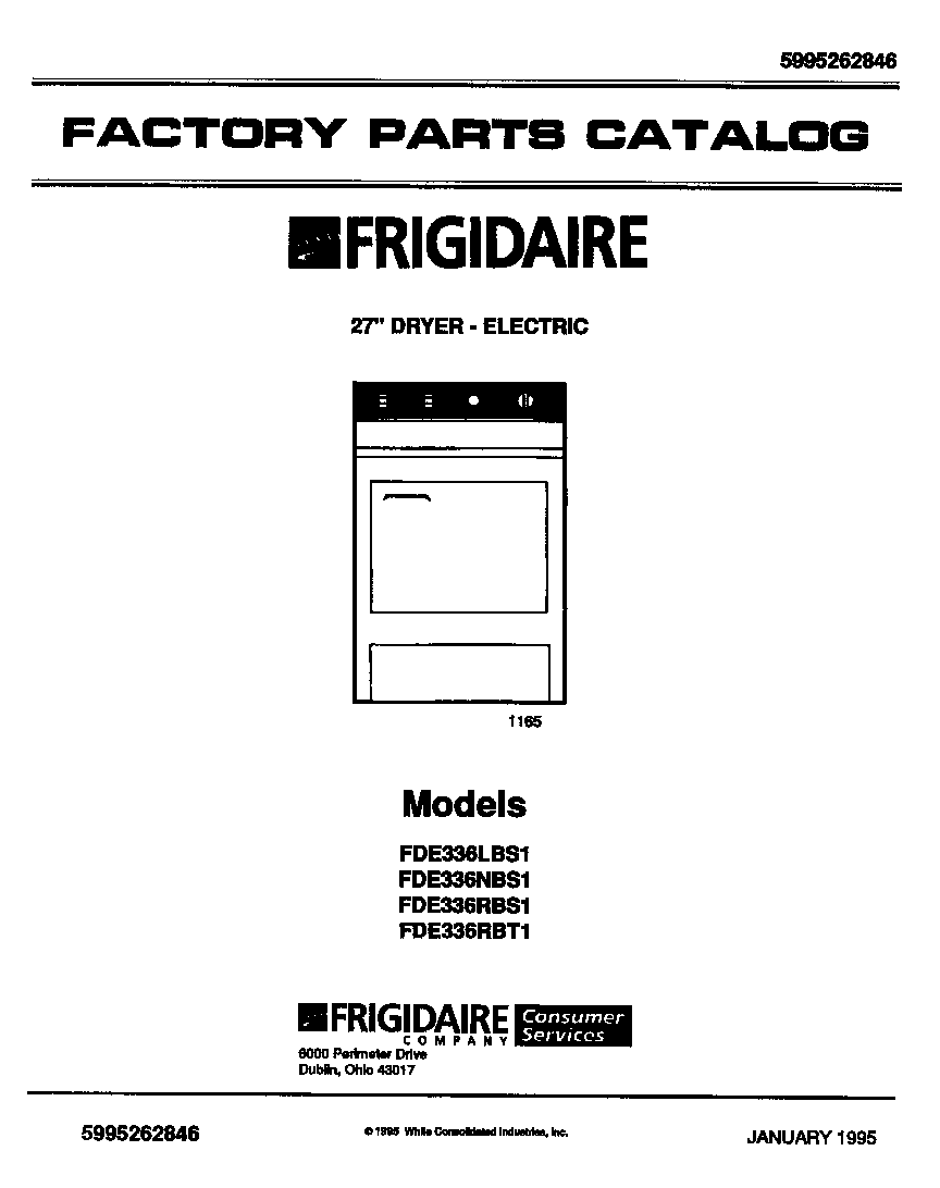 Frigidaire FDE336RBS1 cover diagram