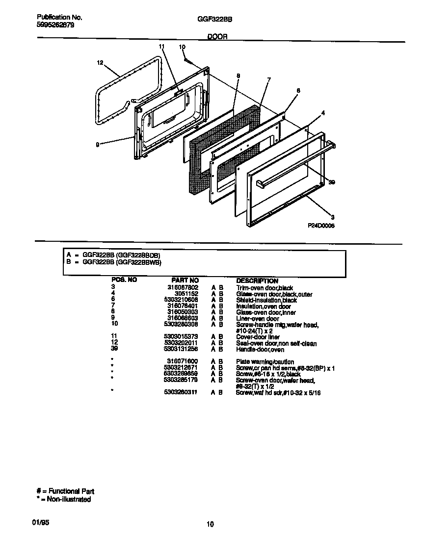 Gibson GGF322BBWB door diagram