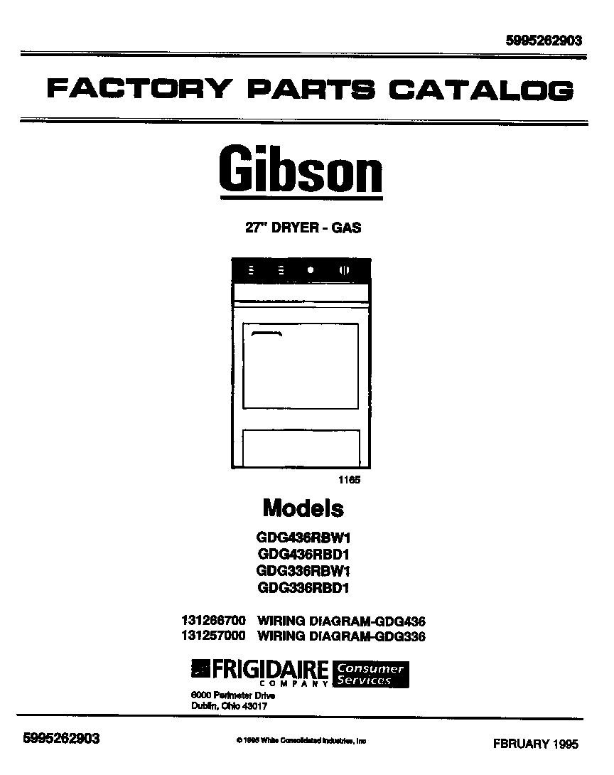 Gibson GDG336RBD1 cover diagram