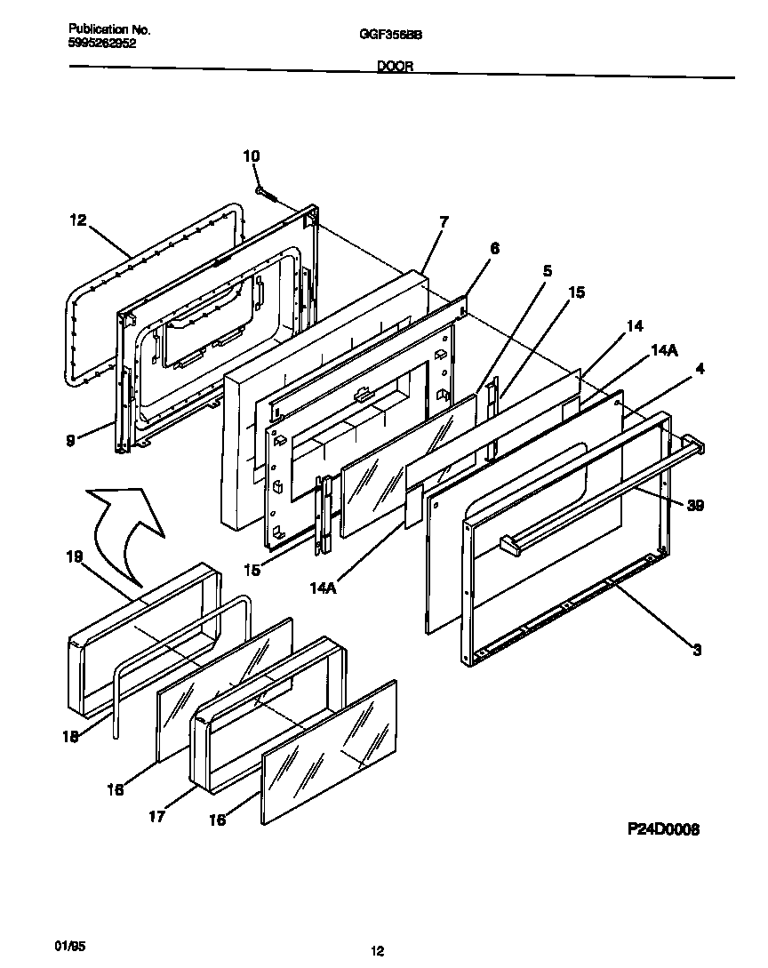 Gibson GGF356BBDB door diagram