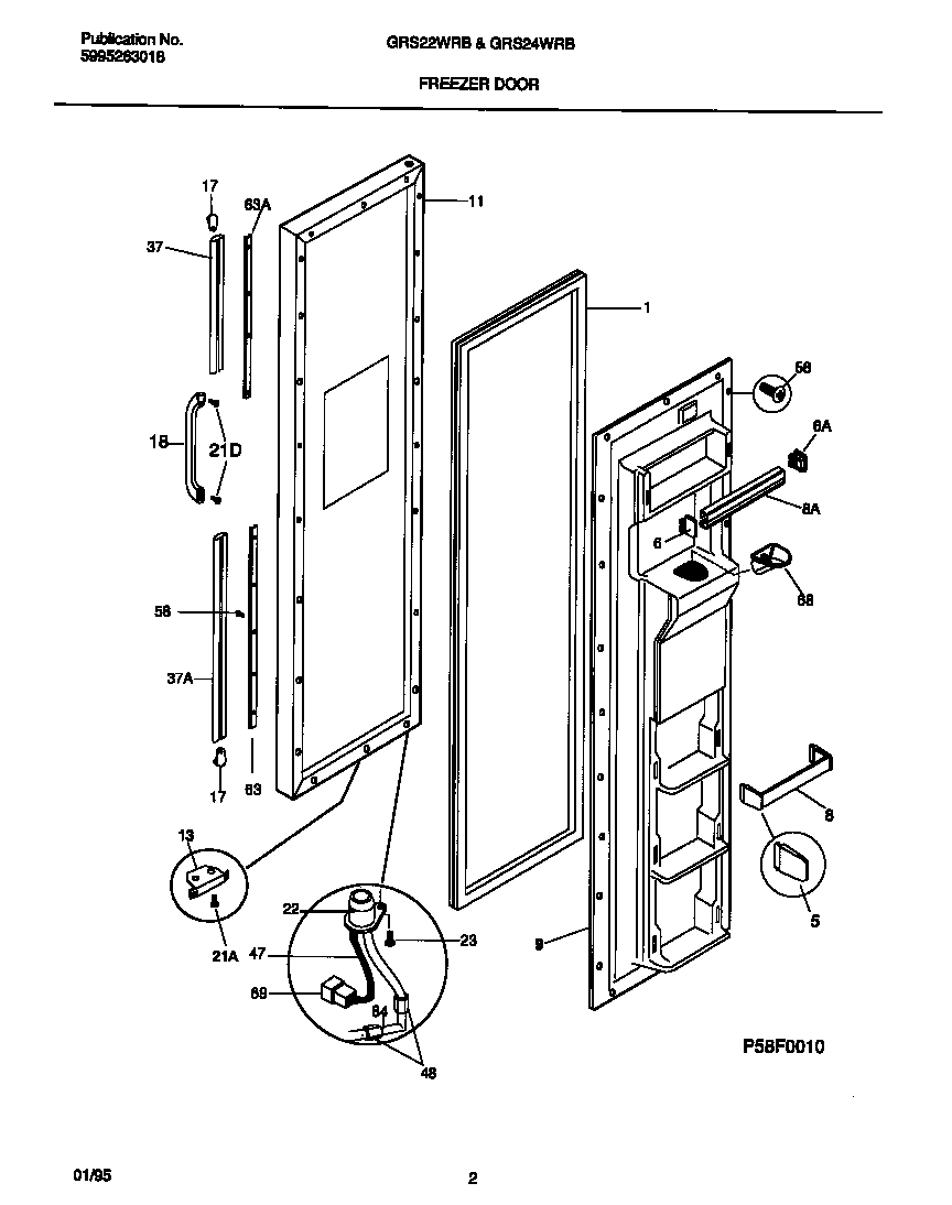 Gibson GRS22WRBD1 freezer door diagram