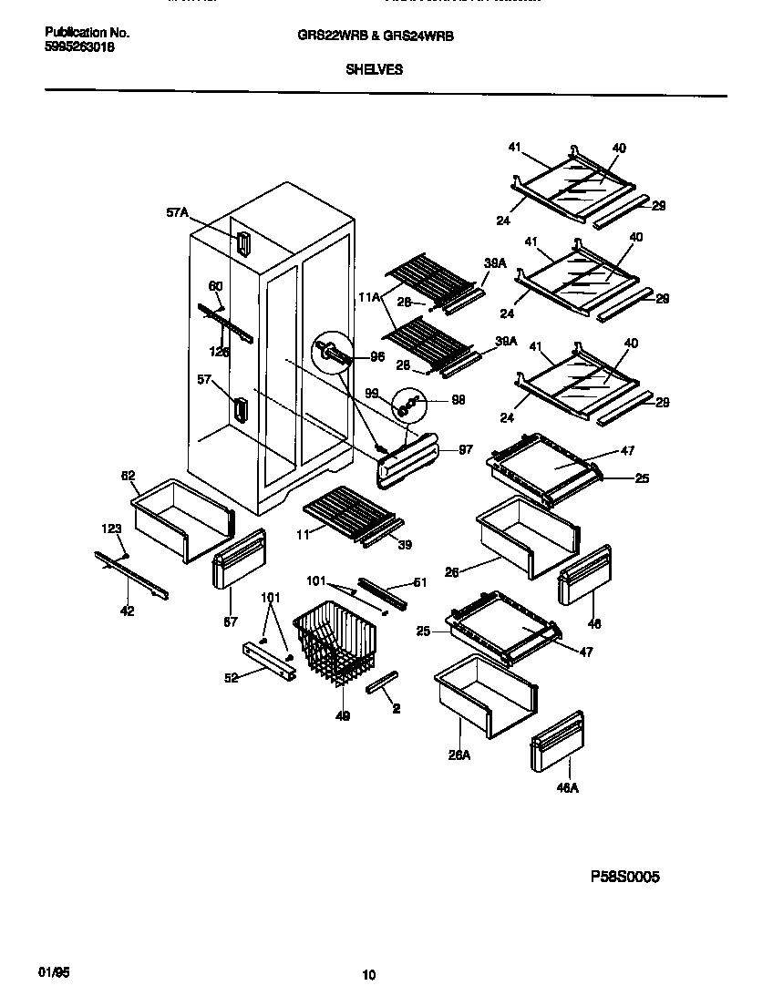Gibson GRS22WRBD1 shelves diagram